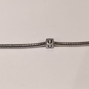 Silver‎ U Spacer Charm for Pandora Style Bracelet